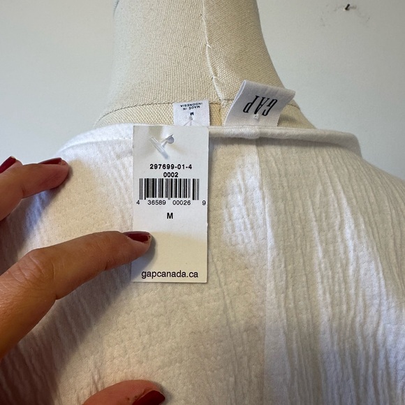 NWT - Gap womens white gauze wrap dress size medium 3/4 sleeves - Picture 6 of 8